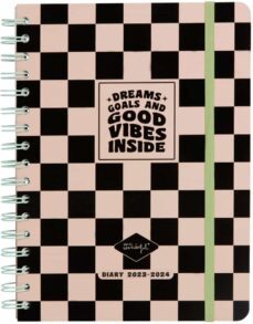 basic diary 2023-2024 week view - dreams, goals and good vibes inside - mr. wonderful-8445641029775