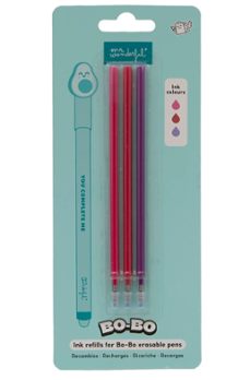 set de 3 recambios de tinta para boligrafos borrables bo-bo - ros a, granate y morado-8445641075185