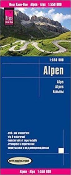 alpen = alps = alpes  (1:550000) (2a ed.) (ed. multilingüe deutsch, englisch, französisch, , spanisch, russisch)            (impermeable)-9783831774005