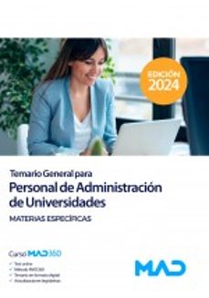 personal de administracion de universidades. temario general, materias especificas-9788414275405