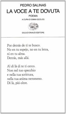 la voce a te dovuta poema-pedro salinas-9788806264505