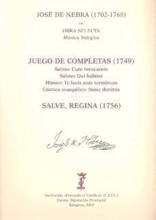 obra selecta. musica liturgica. juego de completas (1749), salve, regina (1756)-9790801219305