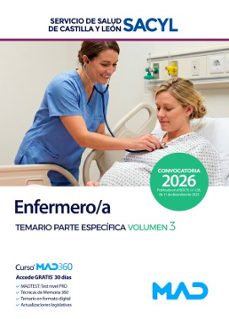 enfermero/a. temario parte especifica volumen 3. servicio de salud de castilla y leon (sacyl)-9791370284305