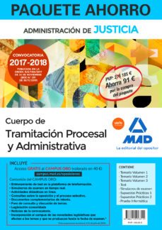 paquete ahorro tramitacion procesal y administrativa (turno libre). (incluye temario volumenes 1, 2 y 3; test;-9788414213315
