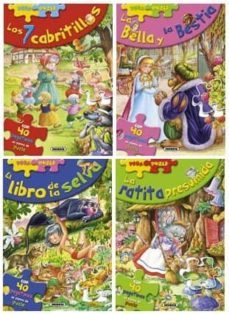pega puzzle (4 titulos) con 40 pegatinas en forma de puzzle)-9788467717815