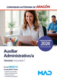 auxiliar administrativo/a. temario volumen 1. comunidad autonoma de aragon-9791370285715