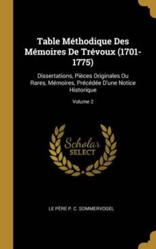 table methodique des memoires de trevoux (1701-1775)-9780270412925