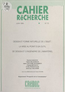 design et forme naturelle de l'objet : la mise au point d'un outil de design et d'ingenierie de l'immateriel (ebook)-9782307488125