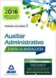 auxiliares administrativos de la junta de andalucia. temario volumen 3 (2ª ed.)-miguel angel navas dueñas-9788414200025