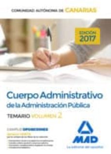 cuerpo administrativo de la administracion publica de la comunidad autonoma de canarias. temario volumen 2-9788414208625