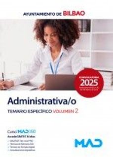 administrativa/o del ayuntamiento de bilbao. temario especifico volumen 2-9788414293225
