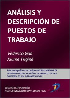 analisis y descripcion de puestos de trabajo (ebook)-9788499694825