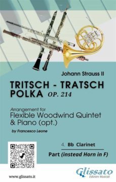 4. bb clarinet (instead horn) part of "tritsch - tratsch polka" for flexible woodwind quintet and opt.piano (ebook)-9791220874625