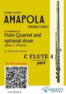 c flute 4 part of "amapola" for flute quartet (ebook)-9791221386325