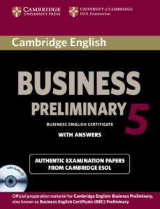 cambridge english business 5 preliminary self-study pack (student's book with answers and audio cd)-9781107699335