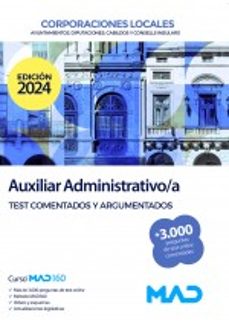 auxiliar administrativo/a de corporaciones locales. test comentados y argumentados-9788414274835