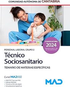 tecnico/a sociosanitario/a (personal laboral grupo 2). temario de materias especificas: comunidad autonoma de cantabria-9788414288535