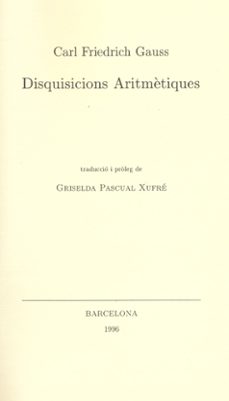 disquisicions aritmetiques-c.f. gauss-9788472833135