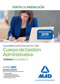 Imagen Principal de Cuerpo de Gestión Administrativa [Especialidad Gestión Financiera (A2 1200)] de la Junta de Andalucía. Temario Volumen 3