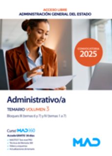 administrativo del estado. temario volumen 3 bloques iii y iv-9788414299845