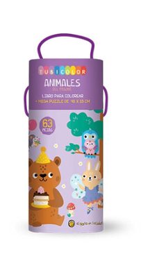 tubicolor animales del bosque (libro para colorear + mega puzzle)-9789878205045
