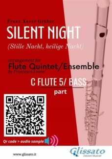 flute 5 or bass part of "silent night" for flute quintet/ensemble (ebook)-9791221398045
