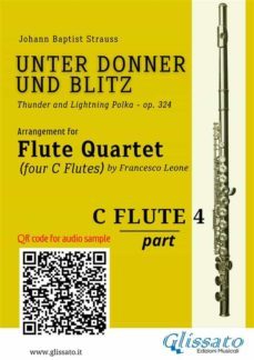 flute 4 part of "unter donner und blitz" for flute quartet (ebook)-9791222000855