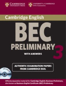 cambridge bec preliminary 3 (pet: preliminary english test): stud ent book key and audio cd (incluye audio cd)-9780521671965