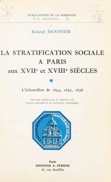 la stratification sociale a paris aux xviie et xviiie siècles (ebook)-roland mousnier-9782402372565