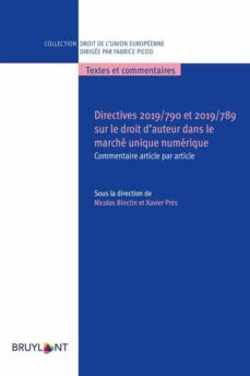 directives 2019/790 et 2019/789 sur le droit d'auteur dans le marche unique numerique (ebook)-9782802769965