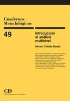 introduccion al analisis multinivel-hector cebolla boado-9788474766165
