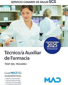 tecnico/a auxiliar de farmacia del servicio canario de salud. tes t de temario-9788414298275