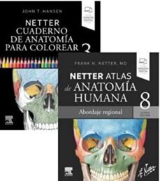 lote hansen - netter netter. cuaderno de anatomia para colorear, 3 ed. nueva ed.+ atlas de anatomia humana nueva edicion-frank h. netter-9788413825885