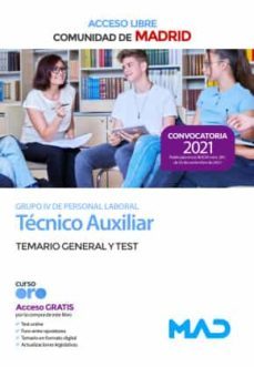 técnico auxiliar grupo iv de la comunidad de madrid (acceso libre). temario general y test-9788414252185