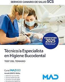 tecnico/a especialista en higiene bucodental del servicio canario de salud. test del temario-9791370281885