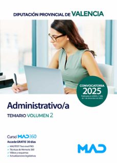 administrativo/a de la diputación provincial de valencia. temario volumen 2-9791370283285