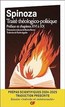traité théologico-politique: préface et chapitres xvi à xx: prépas scientifiques 2024-2025, traduction prescrite, dossier-baruch spinoza-9782080448095