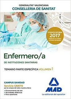 enfermero/a de instituciones sanitarias de la conselleria de sanitat de la generalitat valenciana. temario parte especifica-9788414212295