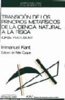 transicion de los principios metafisicos de ciencia natural fisic a-9788476582695