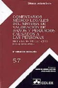 comentarios medico legales del sistema de valoracion de daños y p erjuicios causados a las personas (sitema ley 30/1995; ley 34/2003; rd legislativo 8/2004)-maria teresa criado del rio-9788478799695
