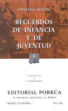 recuerdos de infancia y de juventud-ernesto renan-9789700731995