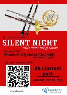 bb clarinet (instead french horn) part of "silent night" for woodwind quintet/ensemble (ebook)-9791221399295