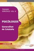 psicologos de la generalitat de cataluña. temario especifico vol iii. temario vol. iii-david sanchez teruel-9788468119755 psicologos de la generalitat de cataluña. temario especifico vol iii. temario vol. iii-david sanchez teruel-9788468119755