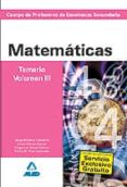 cuerpo de profesores de enseñanza secundaria: matematicas: temari o volumen iii-9788466579315 cuerpo de profesores de enseñanza secundaria: matematicas: temari o volumen iii-9788466579315