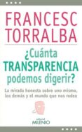 ¿cuanta transparencia podemos digerir?: la mirada honesta sobre uno mismo, los demas y el mundo que nos rodea-francesc torralba rosello-9788497436915 ¿cuanta transparencia podemos digerir?: la mirada honesta sobre uno mismo, los demas y el mundo que nos rodea-francesc torralba rosello-9788497436915