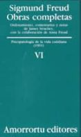 obras completas (vol. vi): psicopatologia de la vida cotidiana (1 901)-sigmund freud-9789505185825 obras completas (vol. vi): psicopatologia de la vida cotidiana (1 901)-sigmund freud-9789505185825