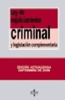 Portada de LEY DE ENJUICIAMIENTO CRIMINAL Y LEGISLACION COMPLEMENTARIA (24ª ED.)