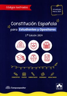 Portada de CONSTITUCION ESPAÑOLA PARA ESTUDIANTES Y OPOSITORES 2024