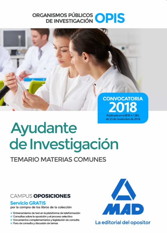 AYUDANTE DE INVESTIGACION DE LOS ORGANISMOS PUBLICOS DE INVESTIGACION 