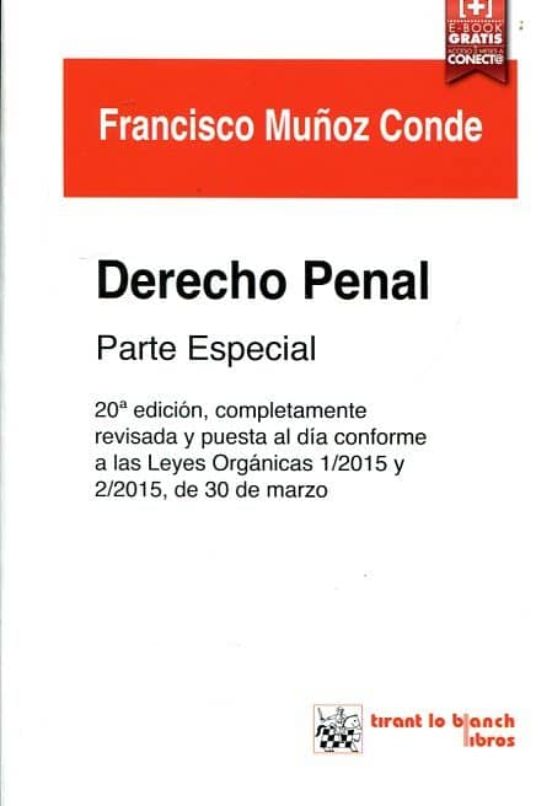 DERECHO PENAL PARTE ESPECIAL 20ªEDICION 2015 FRANCISCO MUÑOZ CONDE Casa del Libro